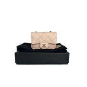 Chanel Caviar Beige Micro Chain Belt Bag